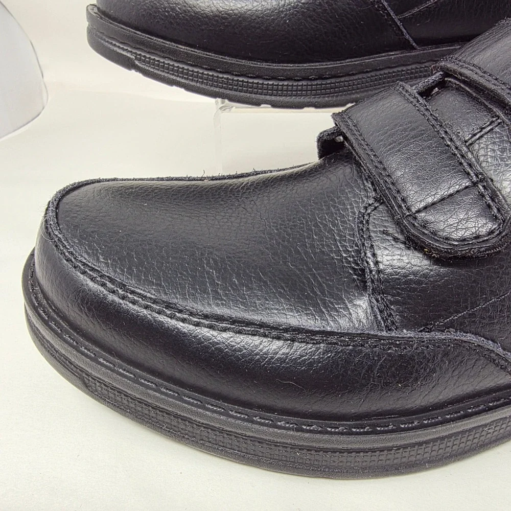 Dr. Scholls Matt Oxford Mens 9.5 Advanced Comfort Black Leather Strap Shoes Good